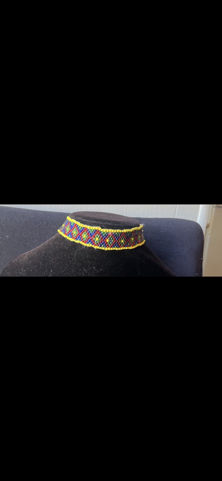 Multicolor Glass Beaded Choker Necklace Bohemian Ethnic Style