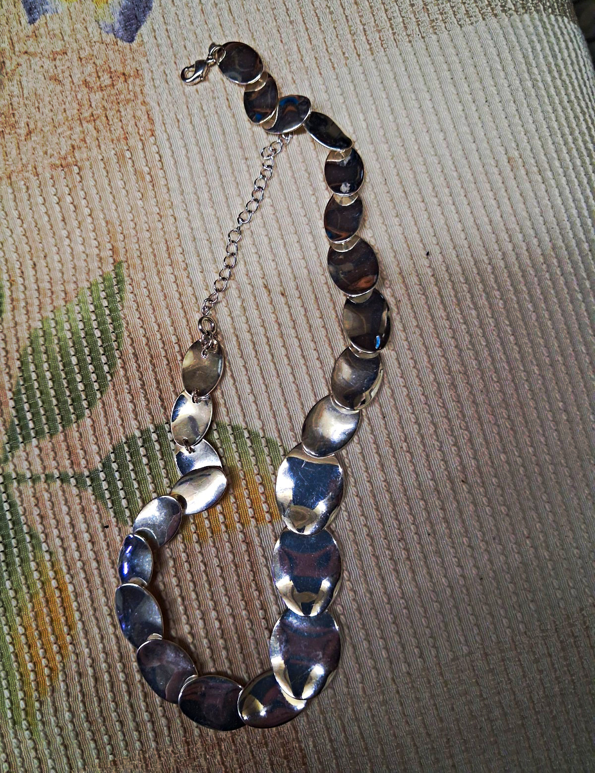 Silver Tone Metal Link Chain Necklace w/ Lobster Clasp, Adjustable Extender