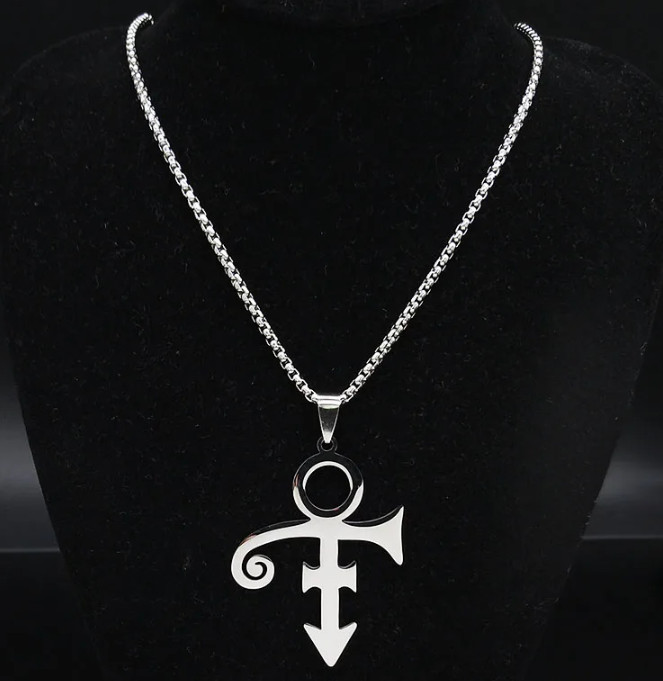 New Prince Love Symbol Necklace Large Stainless Pendant Peace Rip Memorial