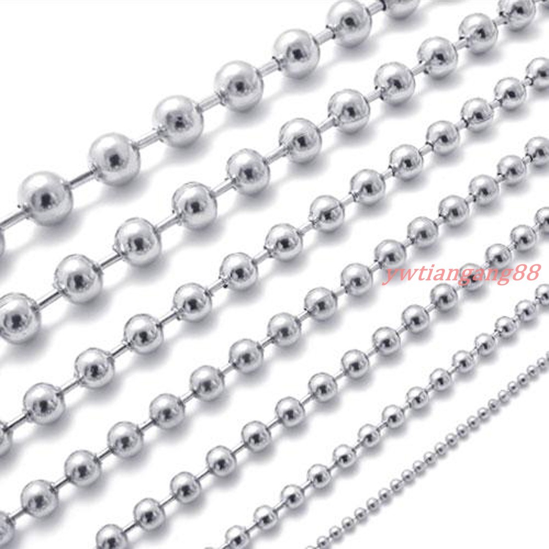 1.5mm-12mm 18-40″ Fashion Women Mens 316L Stainless Steel Ball Chain Necklace