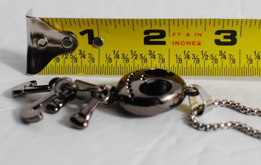 Moveable Arms Legs Body Skeleton Big Head Silver Tone Pendant Necklace 24″