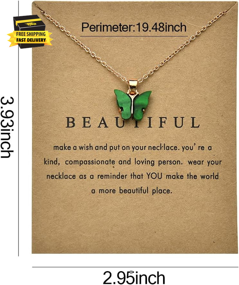 Christmas Birthday Gifts for Women Girls Butterfly Pendant Necklaces for Friends