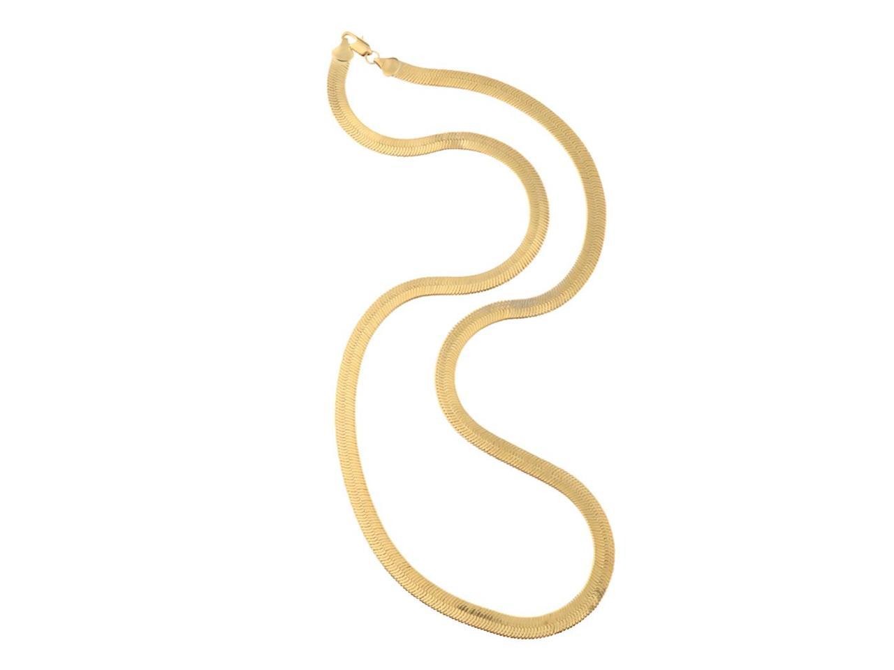 18K Yellow Gold Filled 20inch 3mm Medium-width Italian Flat Snake Chain Necklace