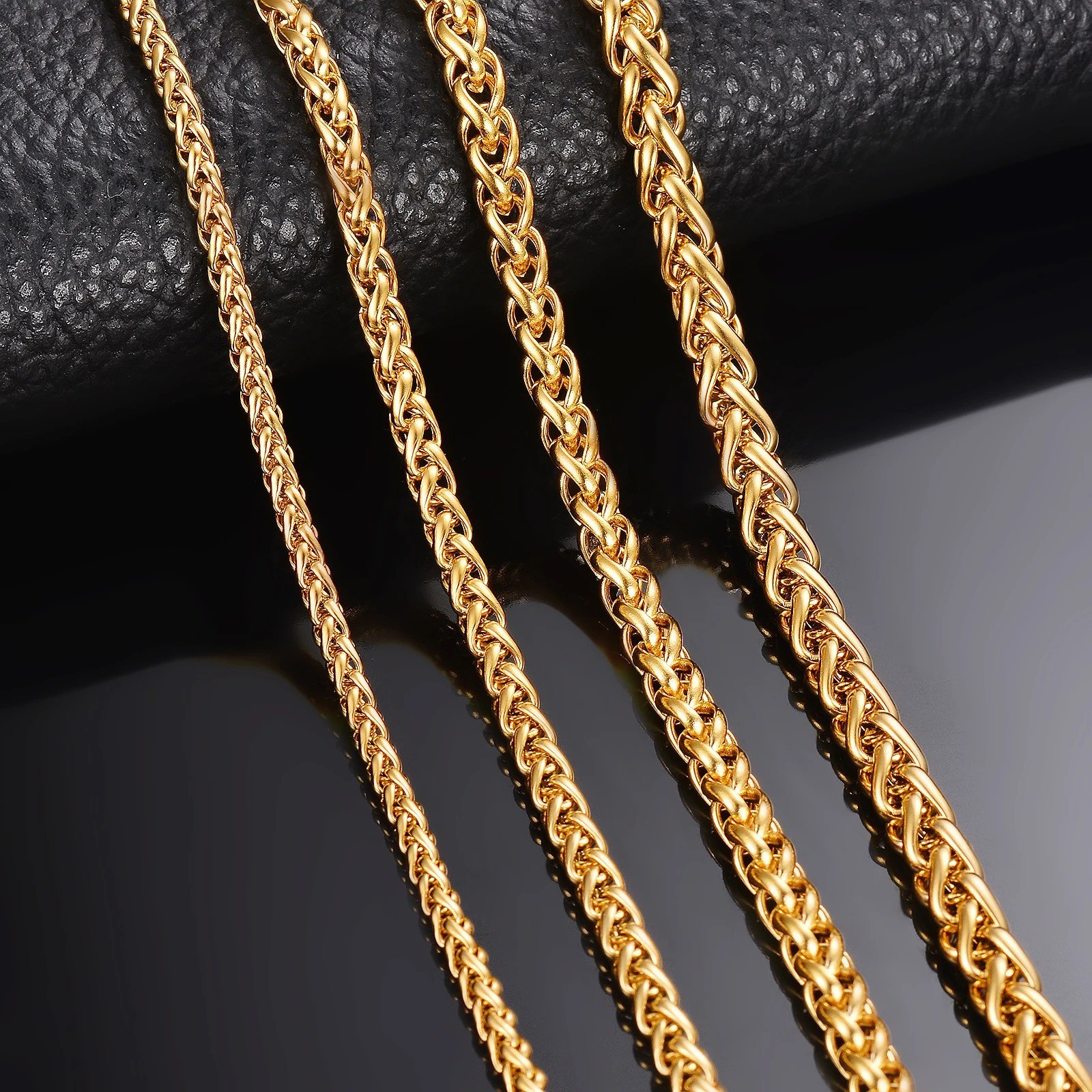 1 piece Width 3mm/4mm/5mm/6mm Gold Color Keel Link Chain Necklace For Men Women