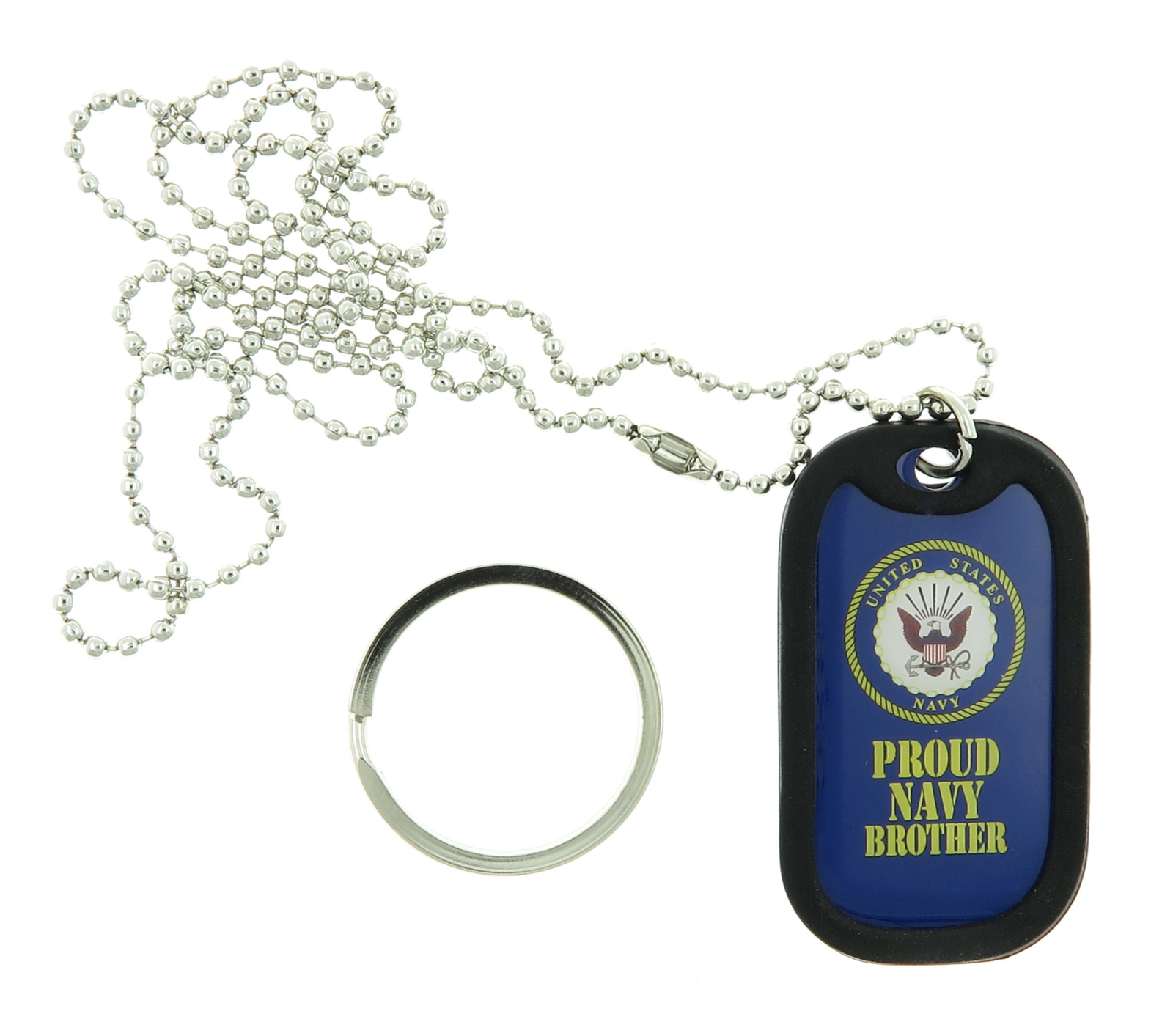 U.S. Navy Proud Brother USN United States USA Military ID Dog Tag/Keychain