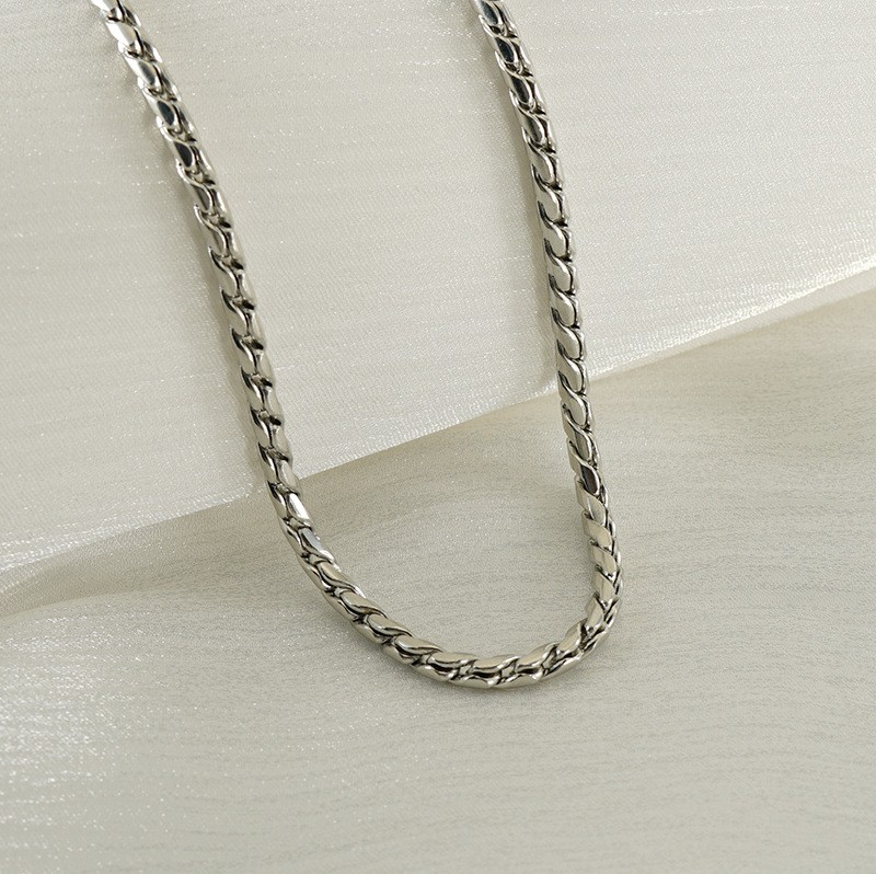 14K Gold Titanium Alloy Necklace Thin Box Chain Twist Chain Stackable Jewelry