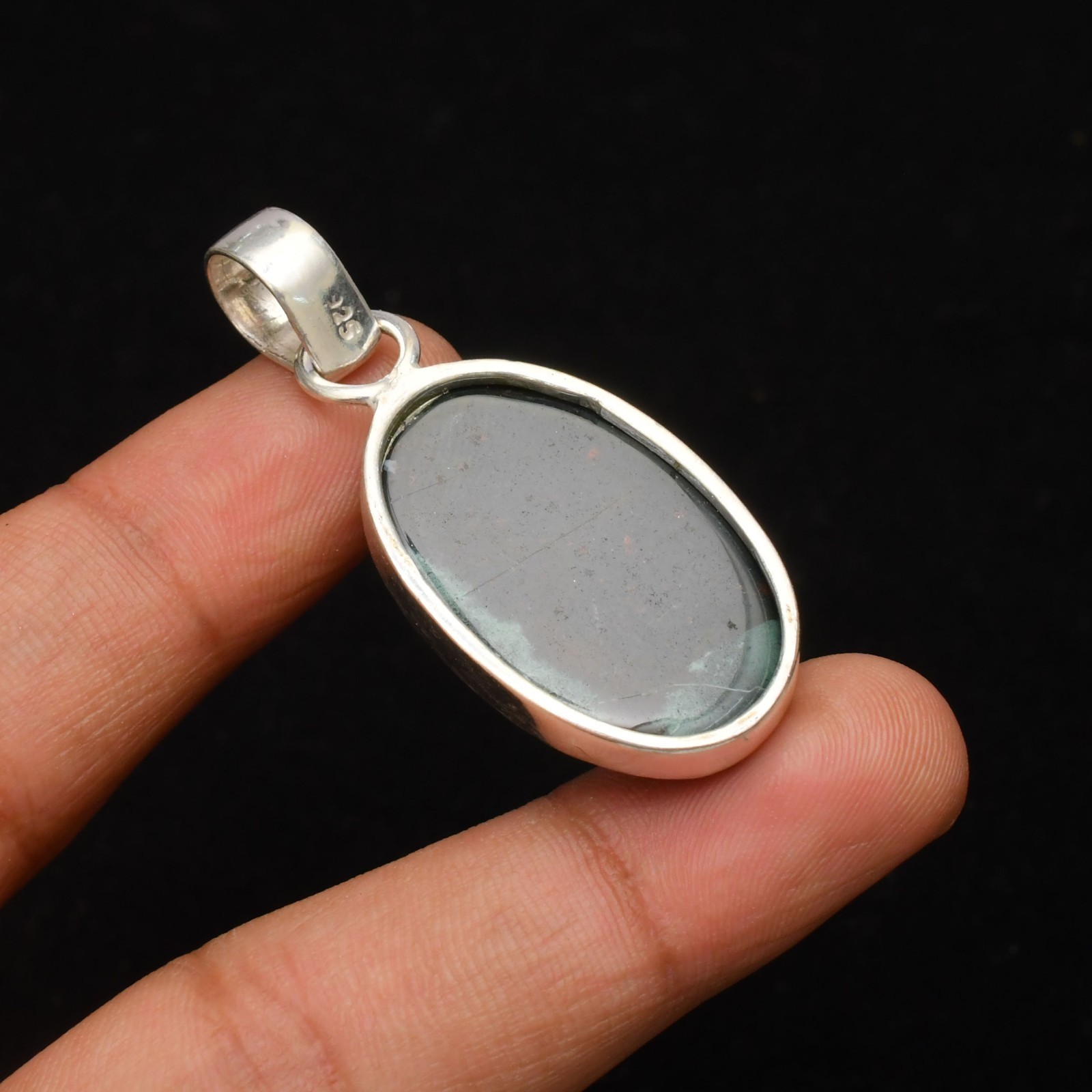 Blood Stone Gemstone 925 Sterling Silver Jewelry Pendant 1.81″