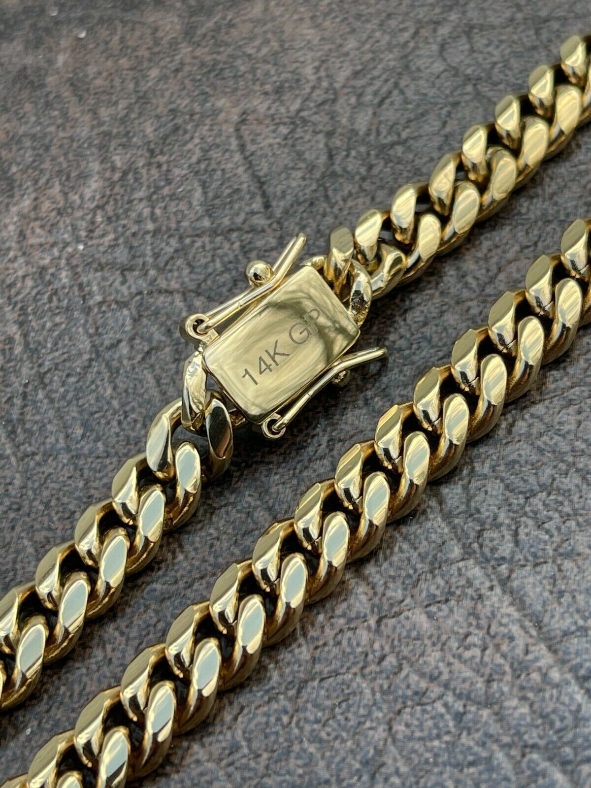 Miami Cuban CHOKER Chain 14k Gold Plated Stainless Steel Mens Boys Necklace 18″