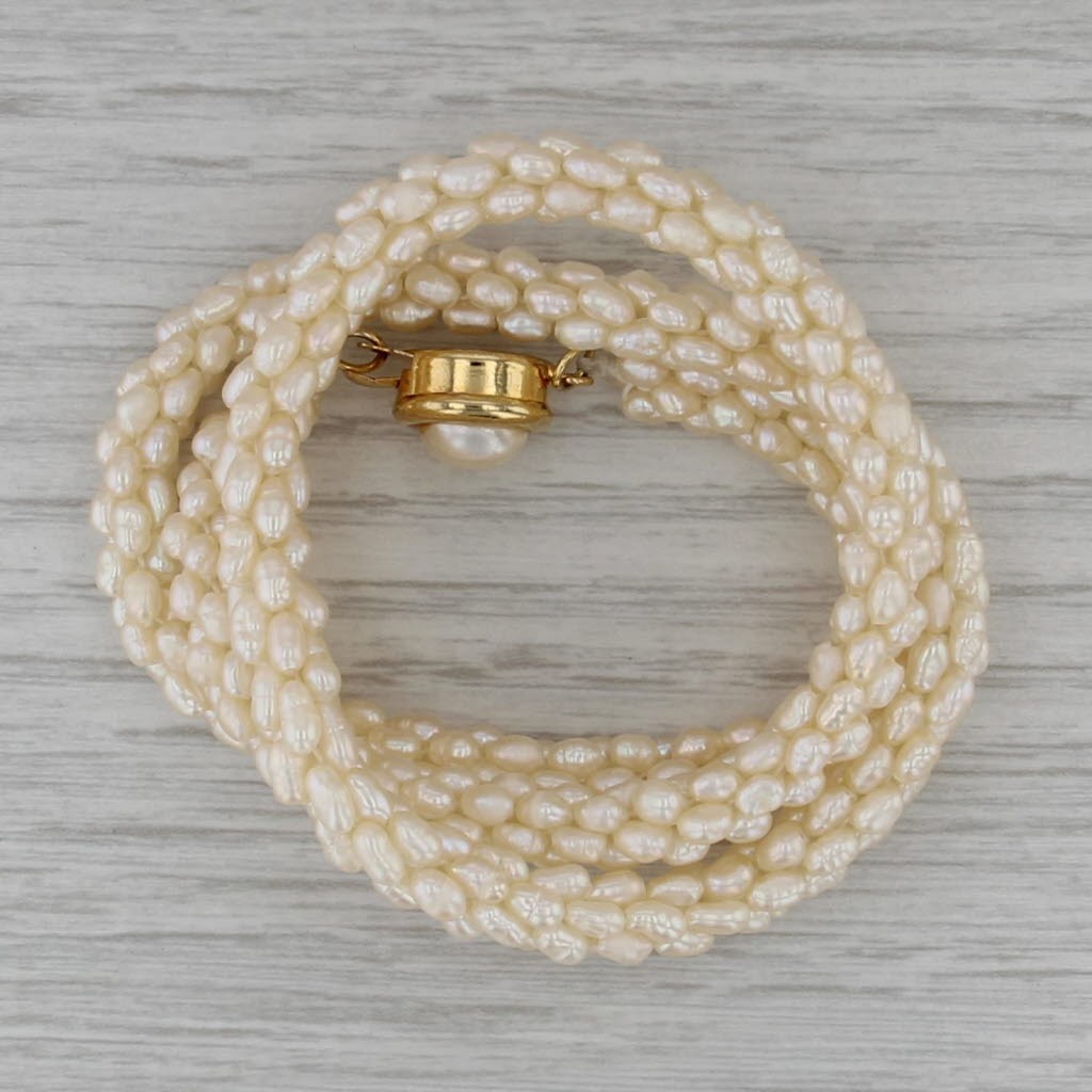17.75″ Cultured & Imitation Pearl Necklace Cluster Popcorn Strand Copper Clasp