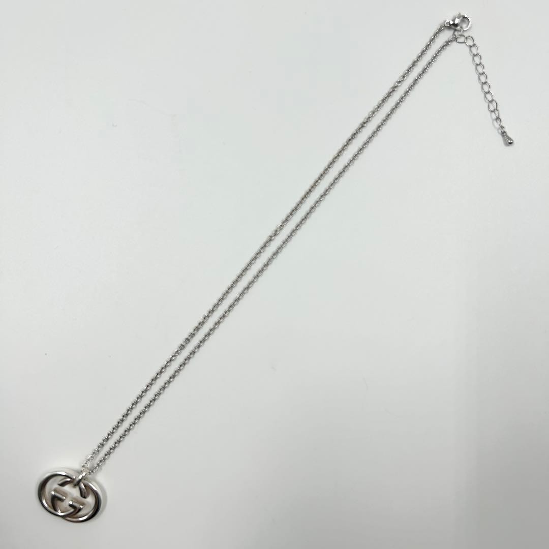Excellent Gucci GUCCI Necklace Interlocking Silver 925