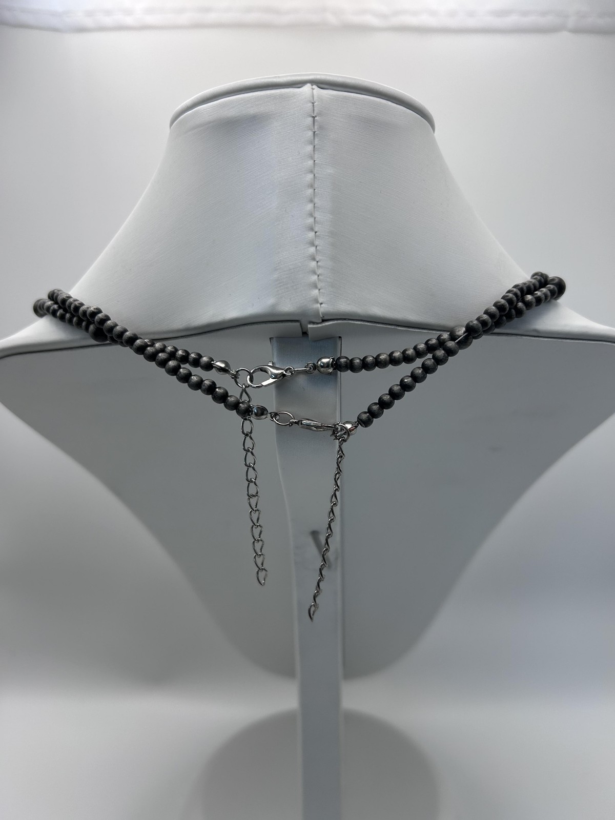 Necklace Black Beaded Layered Y-Drop Bow Tassel Lobster Clasp Fashion Statement