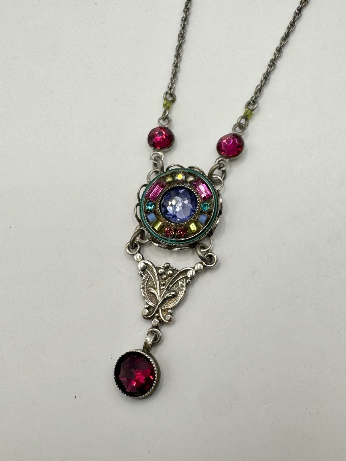 Firefly Swarovski Mosaic Crystal Necklace Drop Multi Color – See Description