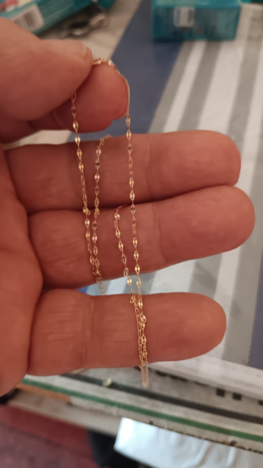 10K Yellow Gold Rope Chain Necklace 16 In Lobster Clasp Signed No Stone