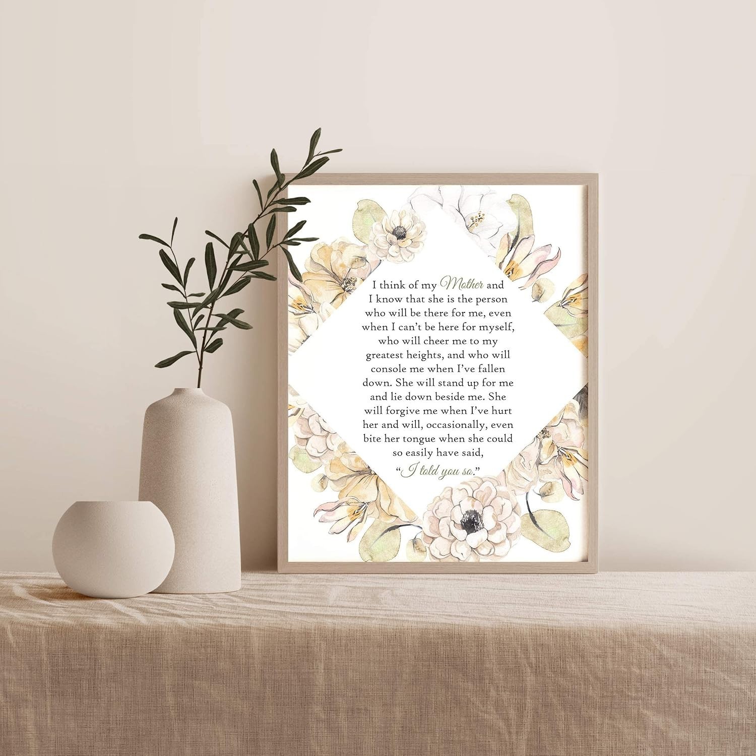 Charming 8×10 Floral Quote Print for Moms – Perfect for Any Special Occasion