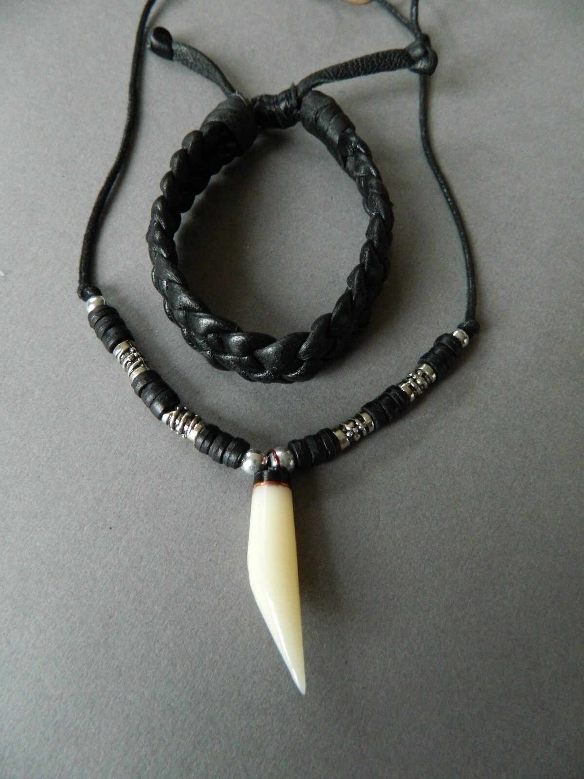 Necklace mens boys replica tooth shape shark wolf claw dragon tribal surfer