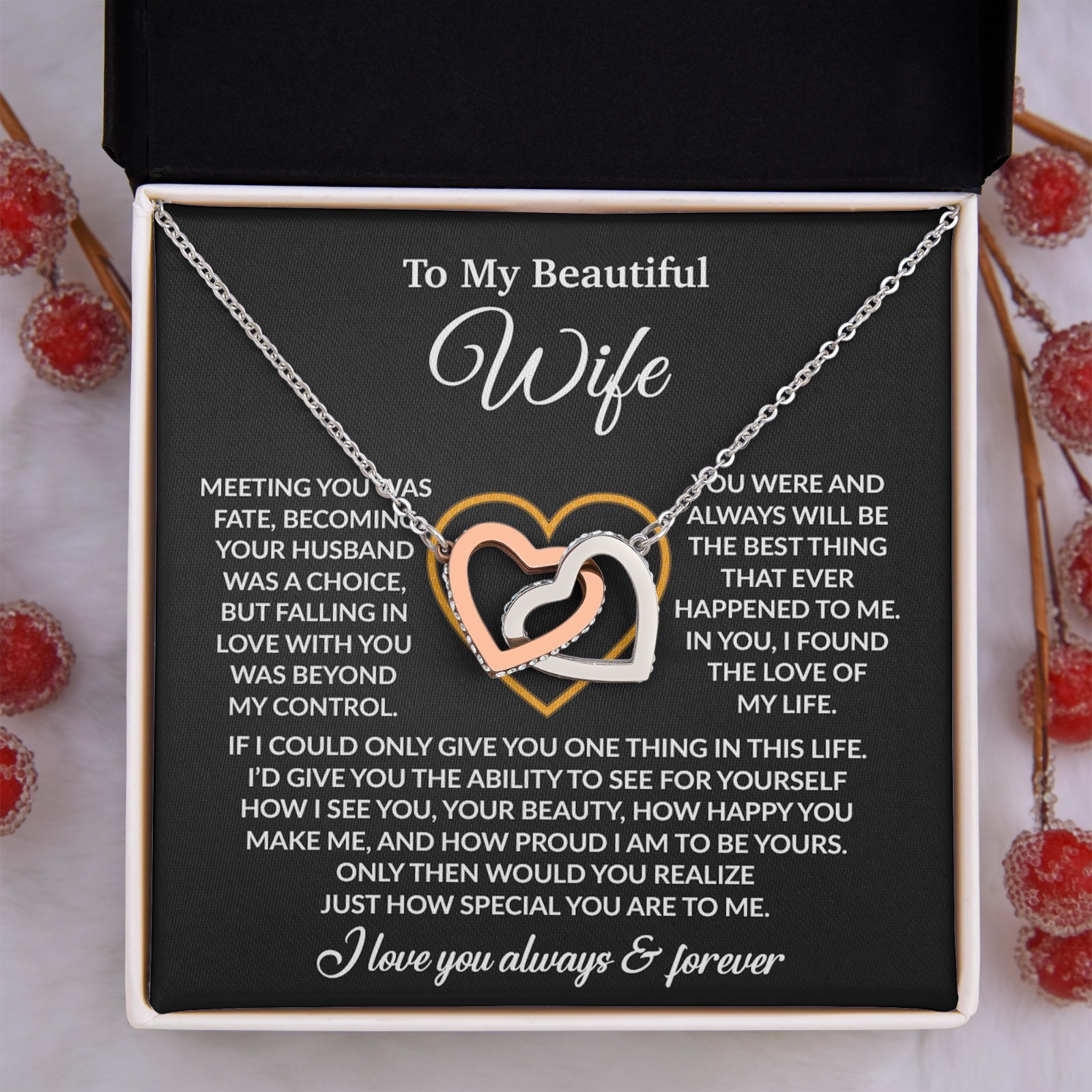 To My Wife Necklace, Christmas Gifts For Women, Anniversary Gift For Wife
