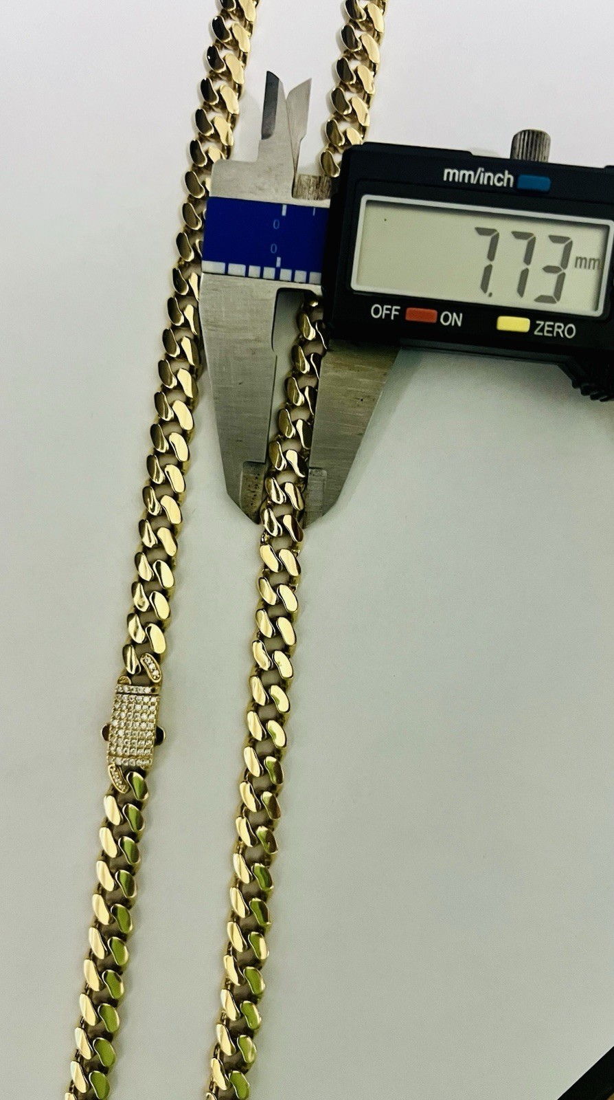 14K Yellow Gold Monaco Chain 22” 7.7mm 31.94 Grams