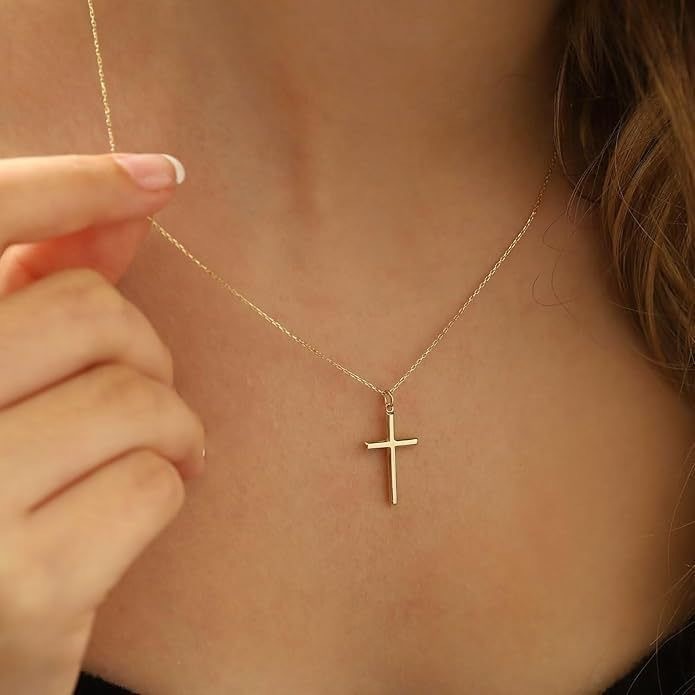 1Pcs Gold Plated Cross Necklace, Chic Alloy Choker for Everyday Wear