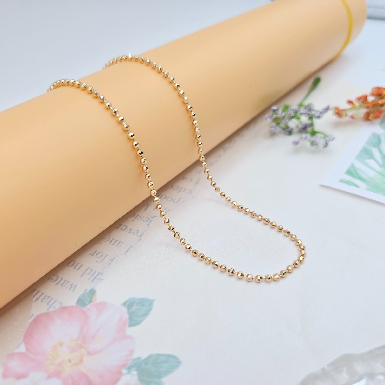 with 45cm Length (17.7 Inches), XPNL0051 Elegant Rose Gold Ball Bead Necklace