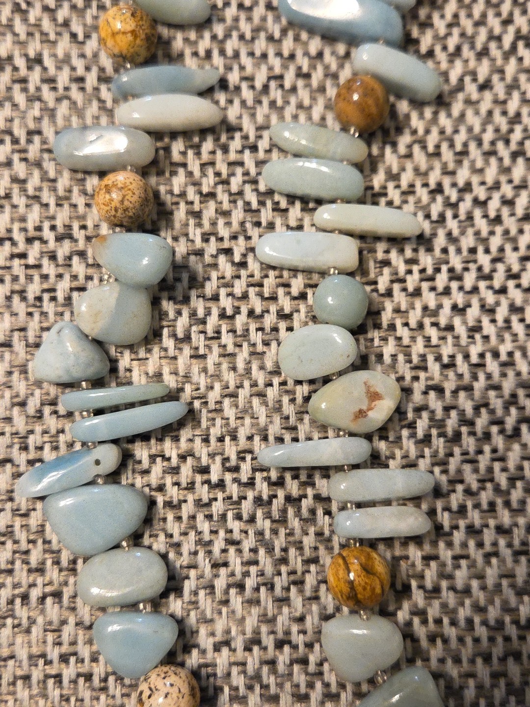Necklace for Women Unknown Stones & Beads With Jasper Pendant 22”