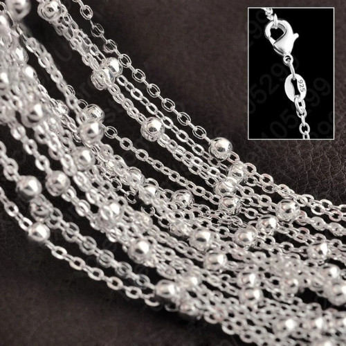 Wholesale 10pcs 925 Sterling Solid Silver 1mm 16inch -30inch Rolo Chain Necklace