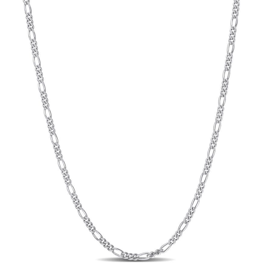Amour 2.2 mm Figaro Chain Necklace in Sterling Silver 24″ JMS008738