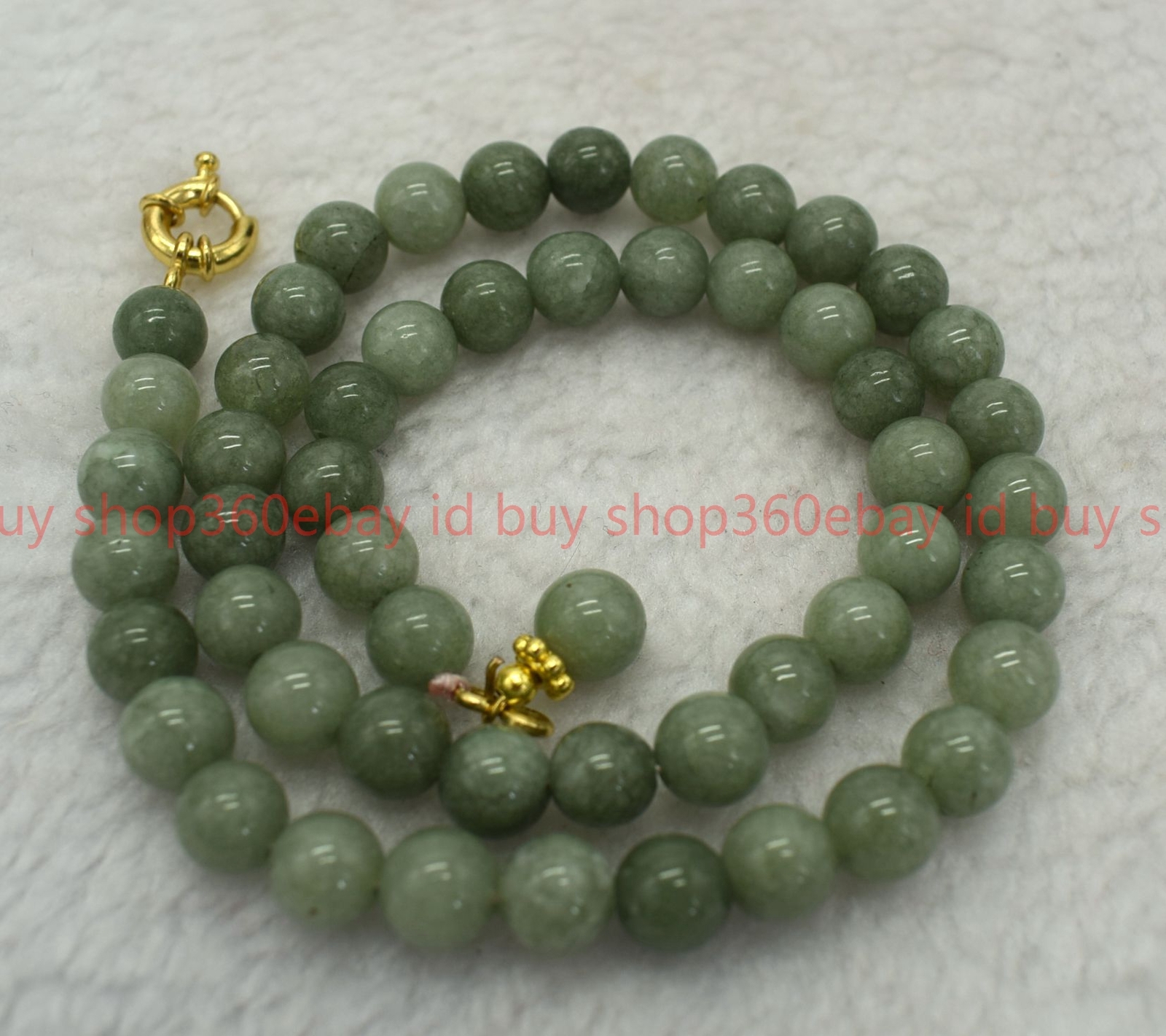Charming Natural 8mm A green Jade Gemstone Round Beads Pendant Necklace 16-24in