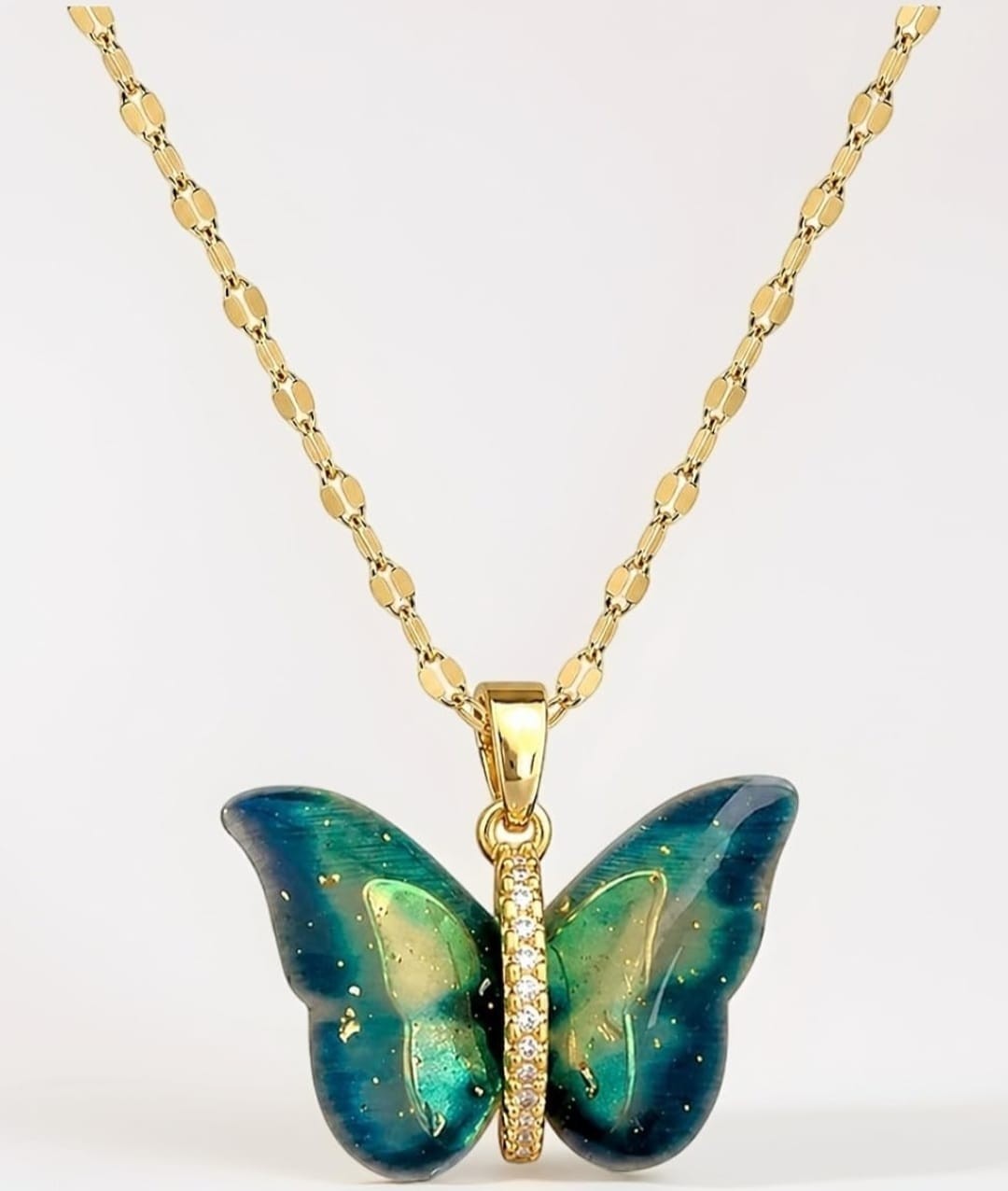 Indian bollywood butterfly shaped semi transparent pendant for women and girls