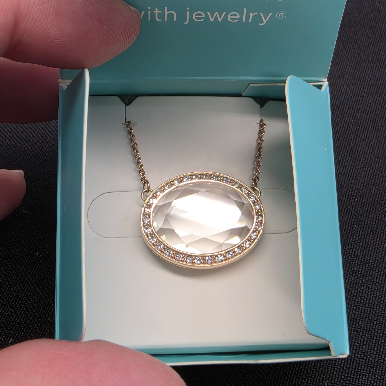 Origami Owl ROSE GOLD PRISM OVAL LIVING LOCKET WITH SWAROVSKI CRYSTAL