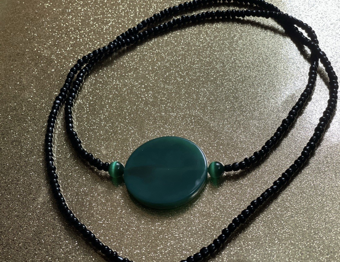 Handmade with love by yours truly KJT Designs co.Gorgeous Green Agate Necklace