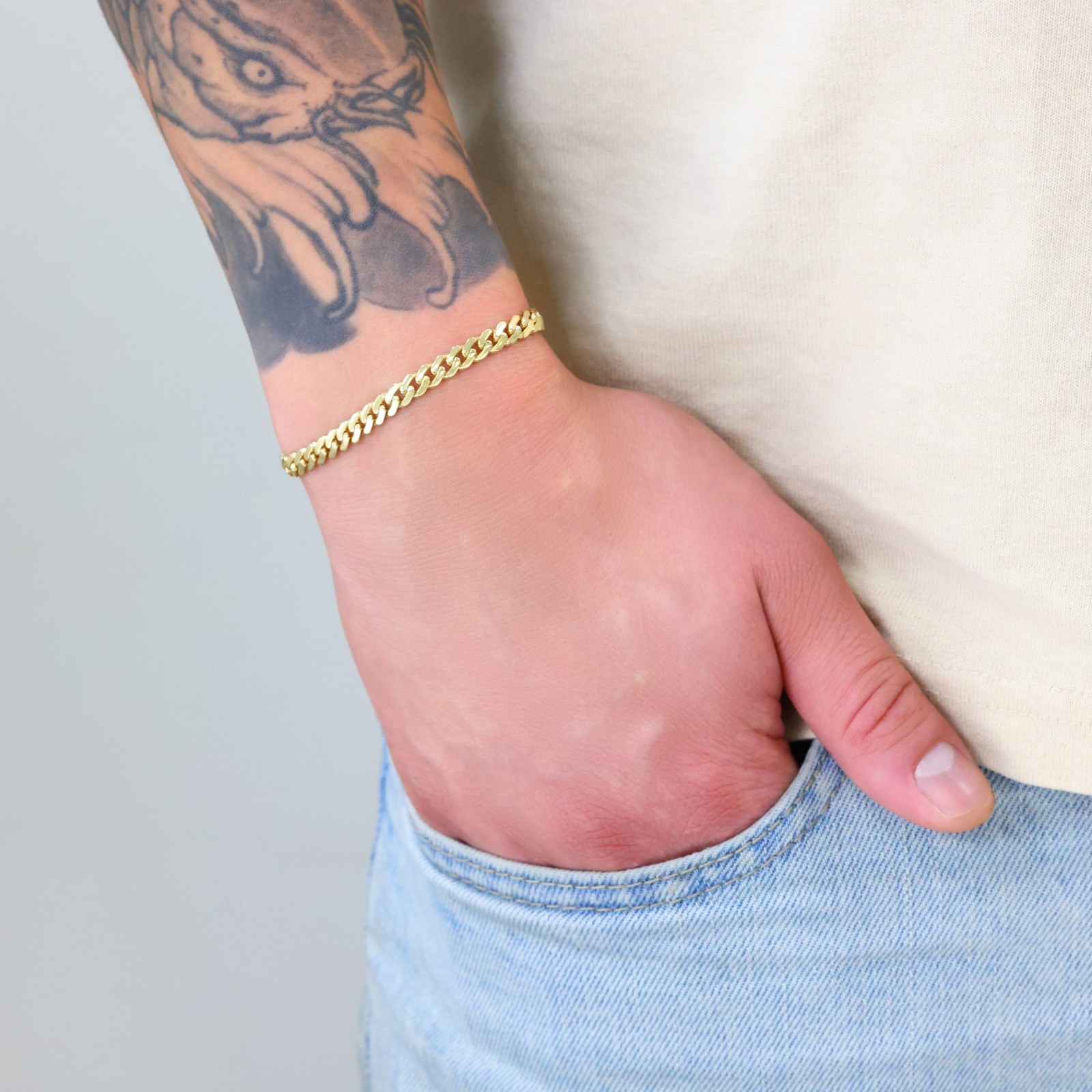 10K Yellow Gold Miami Cuban 5mm Monaco Chain Bracelet Mens Womens 6″ 7″ 8″ 9″