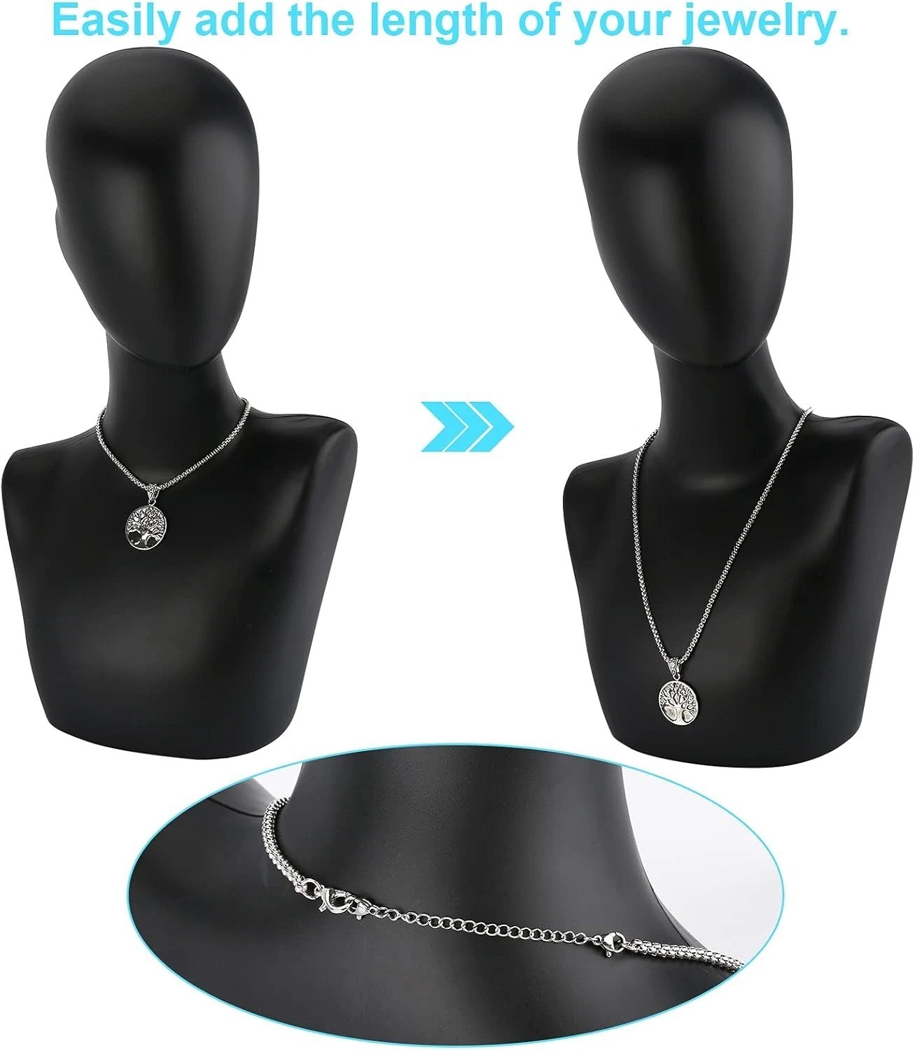 12 PCS Necklace Extenders – Stainless Steel Necklace Extension Chain for Jewelry