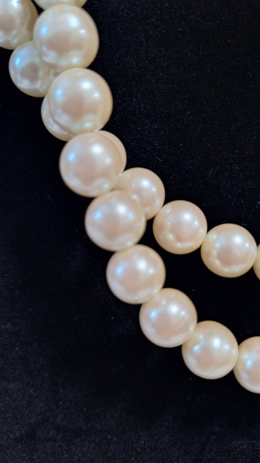 Layered Double Strand Ivory Simulated Pearl Bead Toggle Clasp Necklace