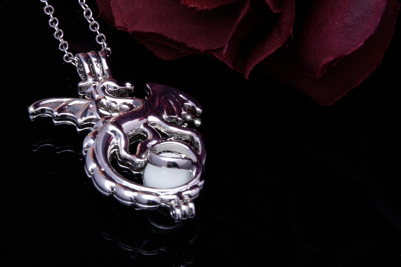 AlterImage Fiery Dragon Wings of Fire Necklace Glow In The Dark Set of 3