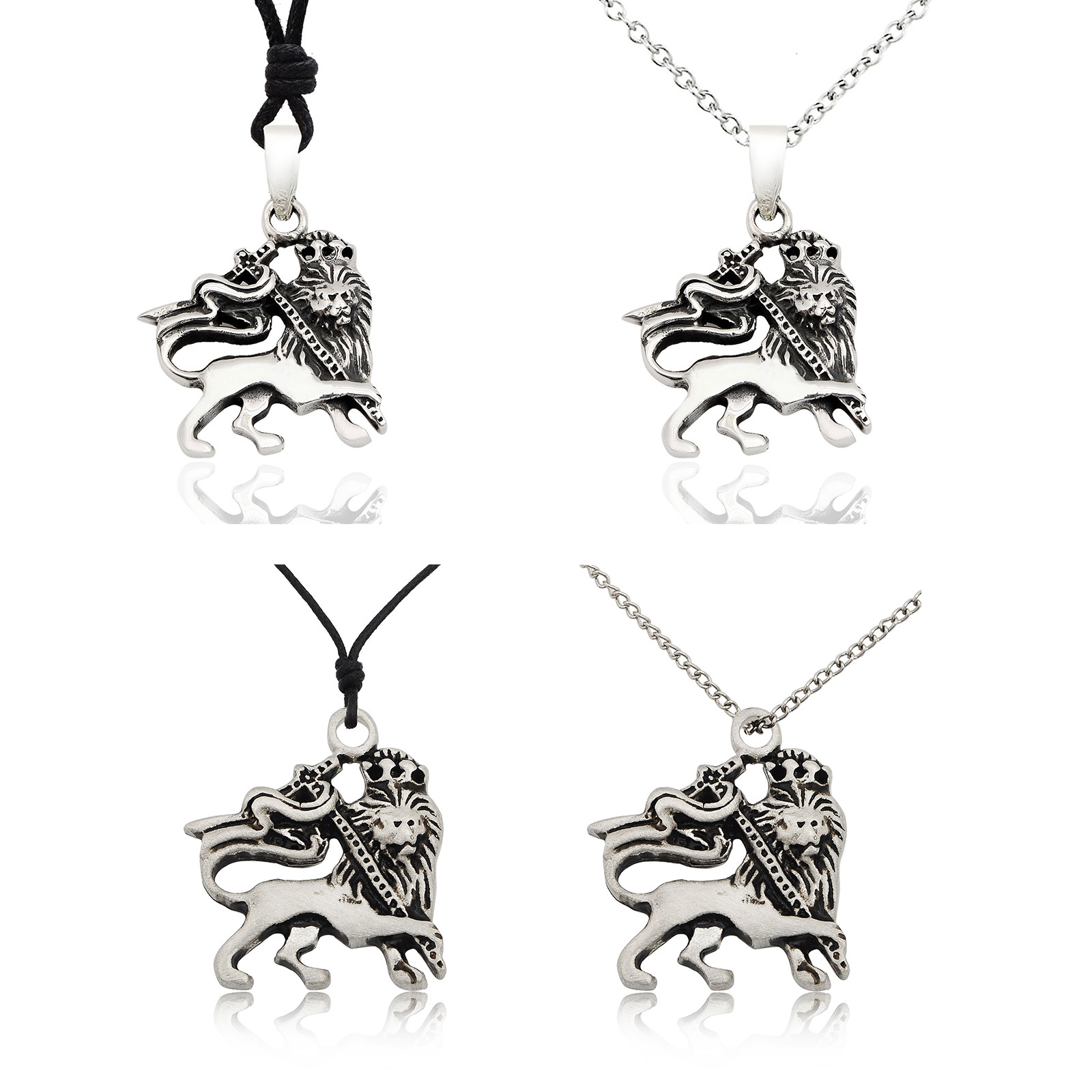 New Lion of Judah Rasta 92.5 Sterling Silver Gold Brass Necklace Pendent Jewelry