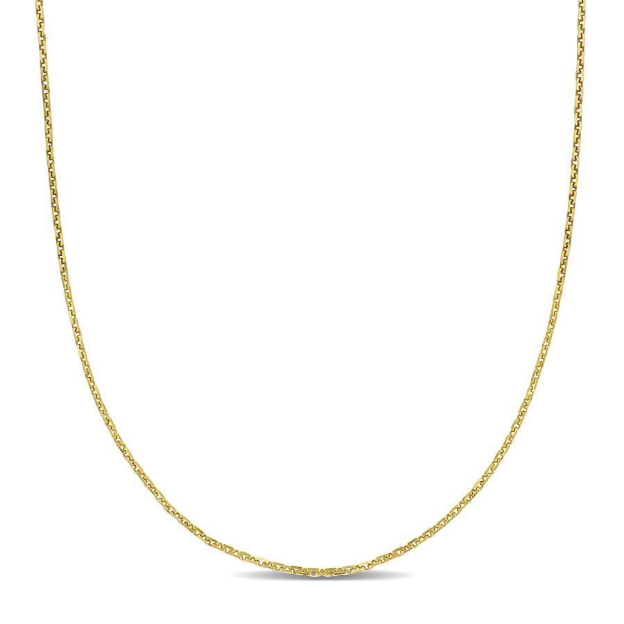 AMOUR 1.2mm Diamond-cut Cable Chain Necklace In 14K Yellow Gold – 18 In