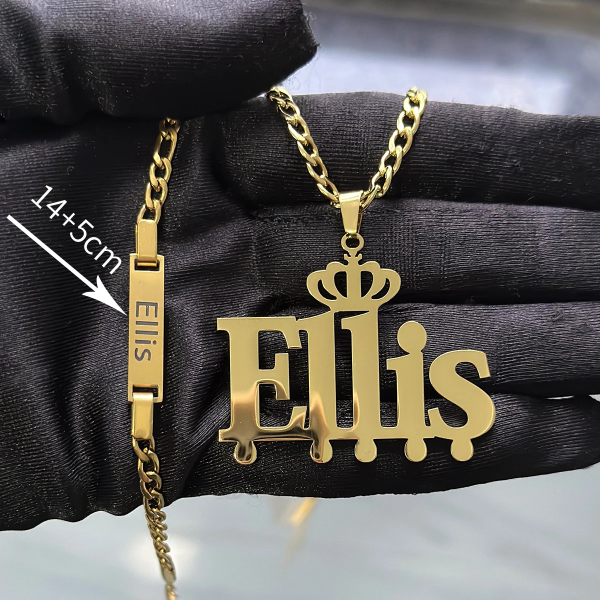 DHQH Original New Custom Name Set Jewelry Stainless Steel Love Crown Name Pendan