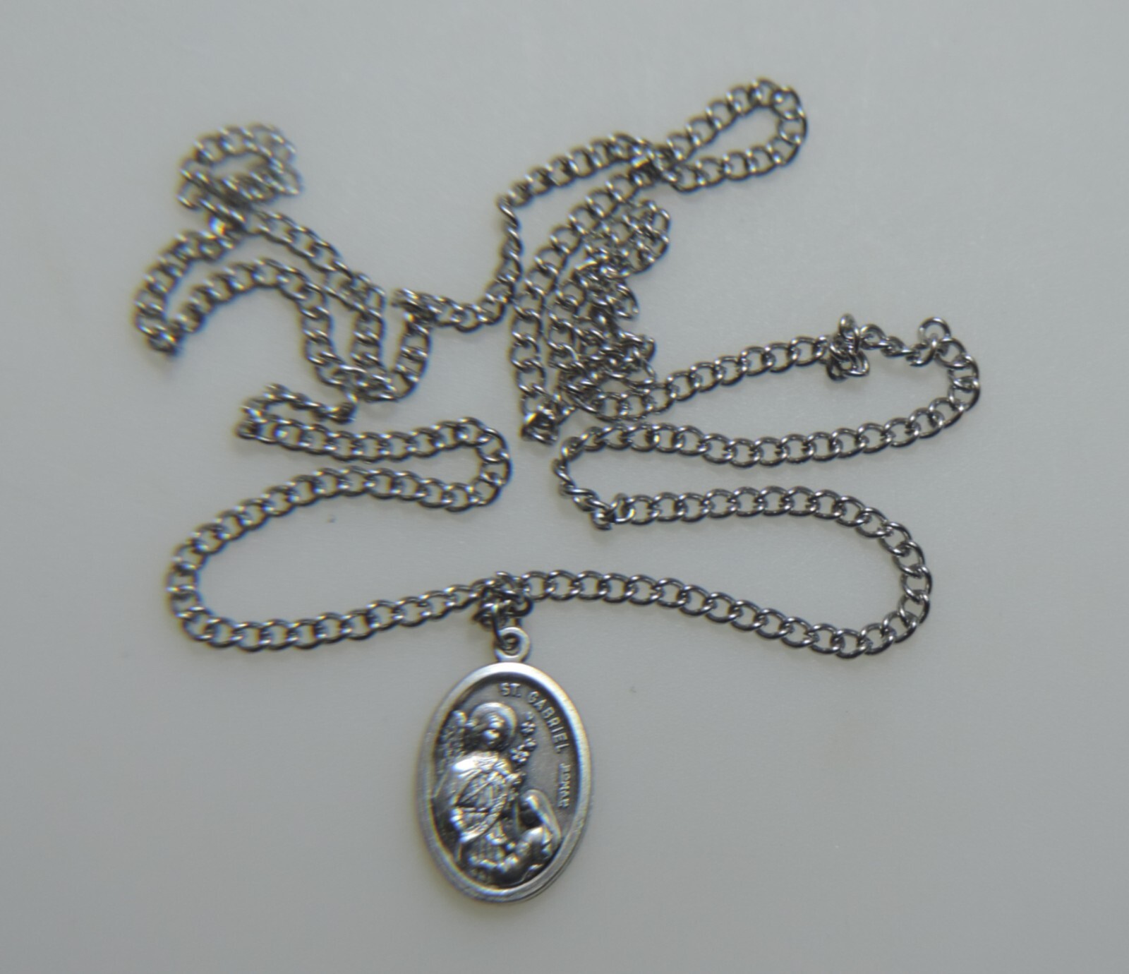 St. Gabriel the Archangel Medal with a 24″ or 27″ Stainless Steel Chain