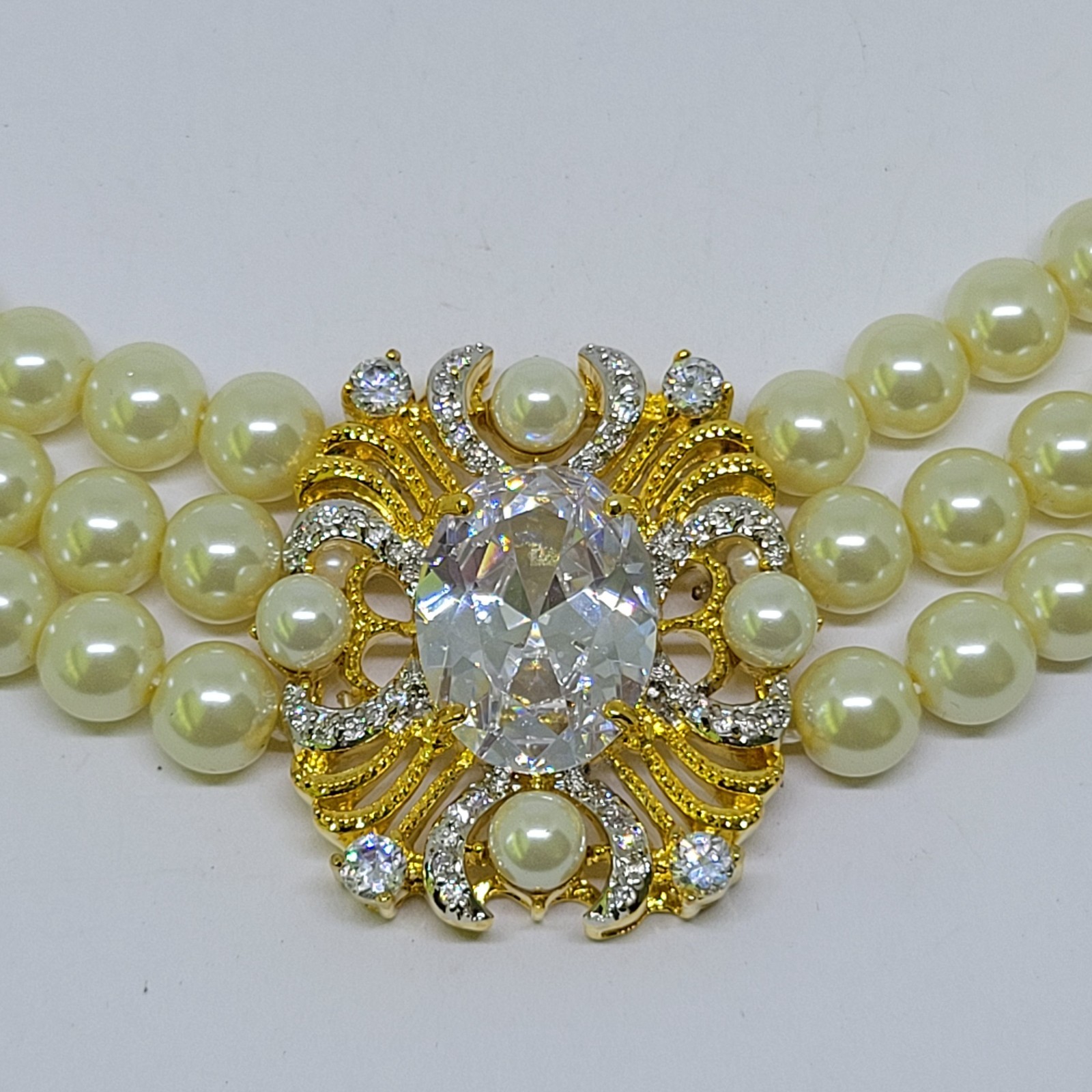 HSN Jewelry Of Legends Stacey Whitmore Multi 3 Strand Pearl Pendant Necklace