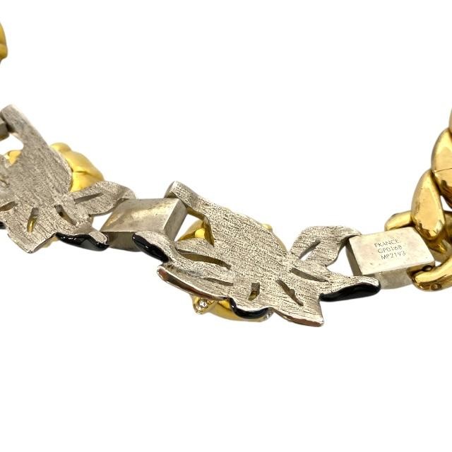 AUTH LOUIS VUITTON MP2193 WINDSOR BUYER NECKLACE GP SWAROVSKI GOLD SILVER BLACK