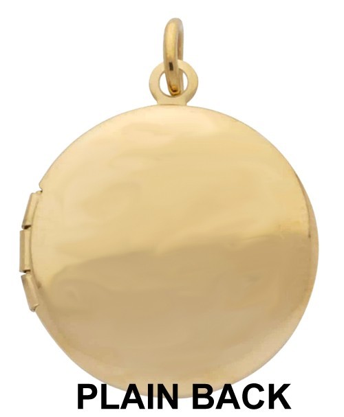 14k Gold GL ROUND Hand Engraved Opening Pendant Keepsake Locket | LIFETIME GUAR