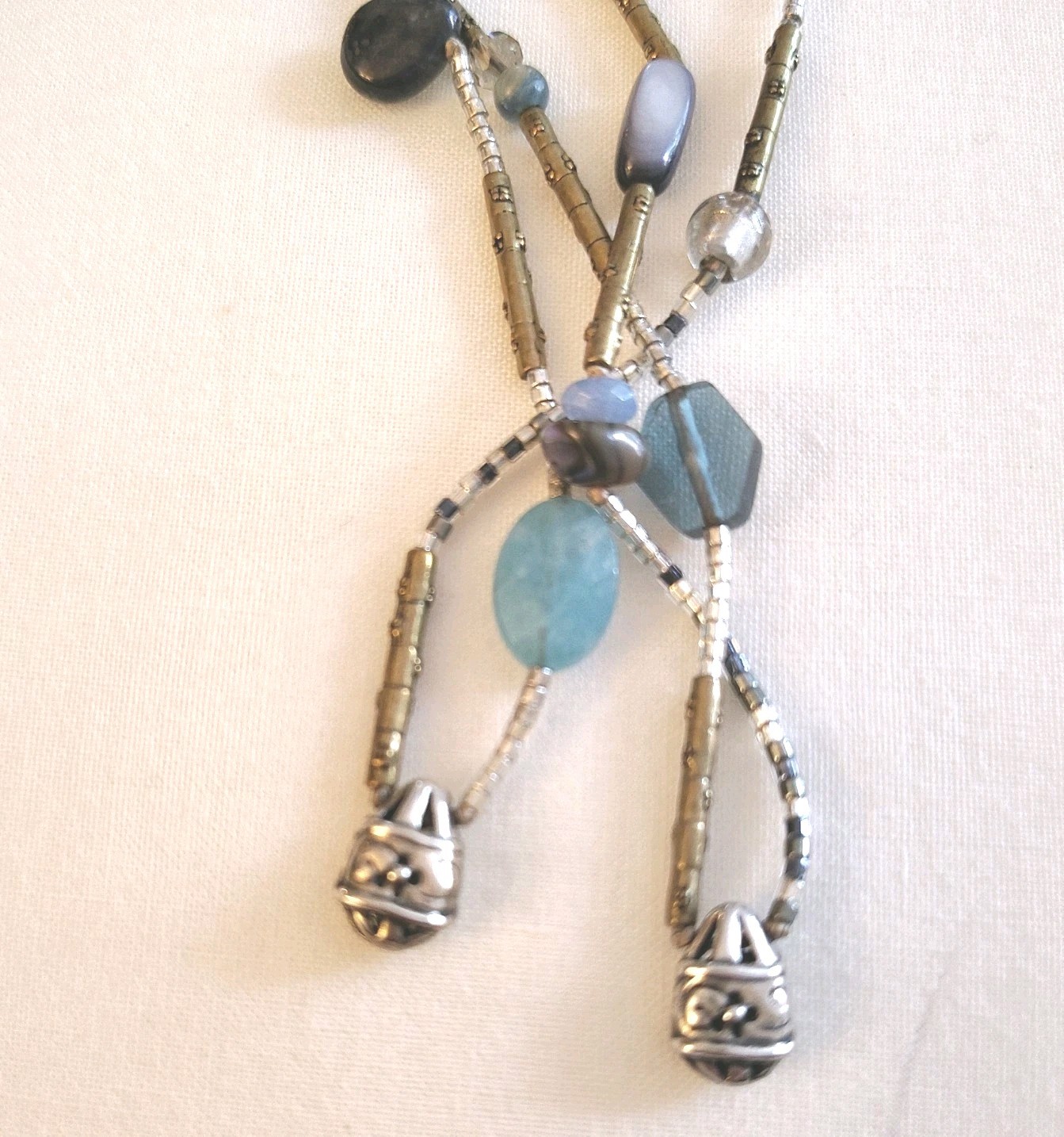 Authentic SILPADA “Olivia” Necklace Sterling Silver Blue Quartz Kyanite 60″