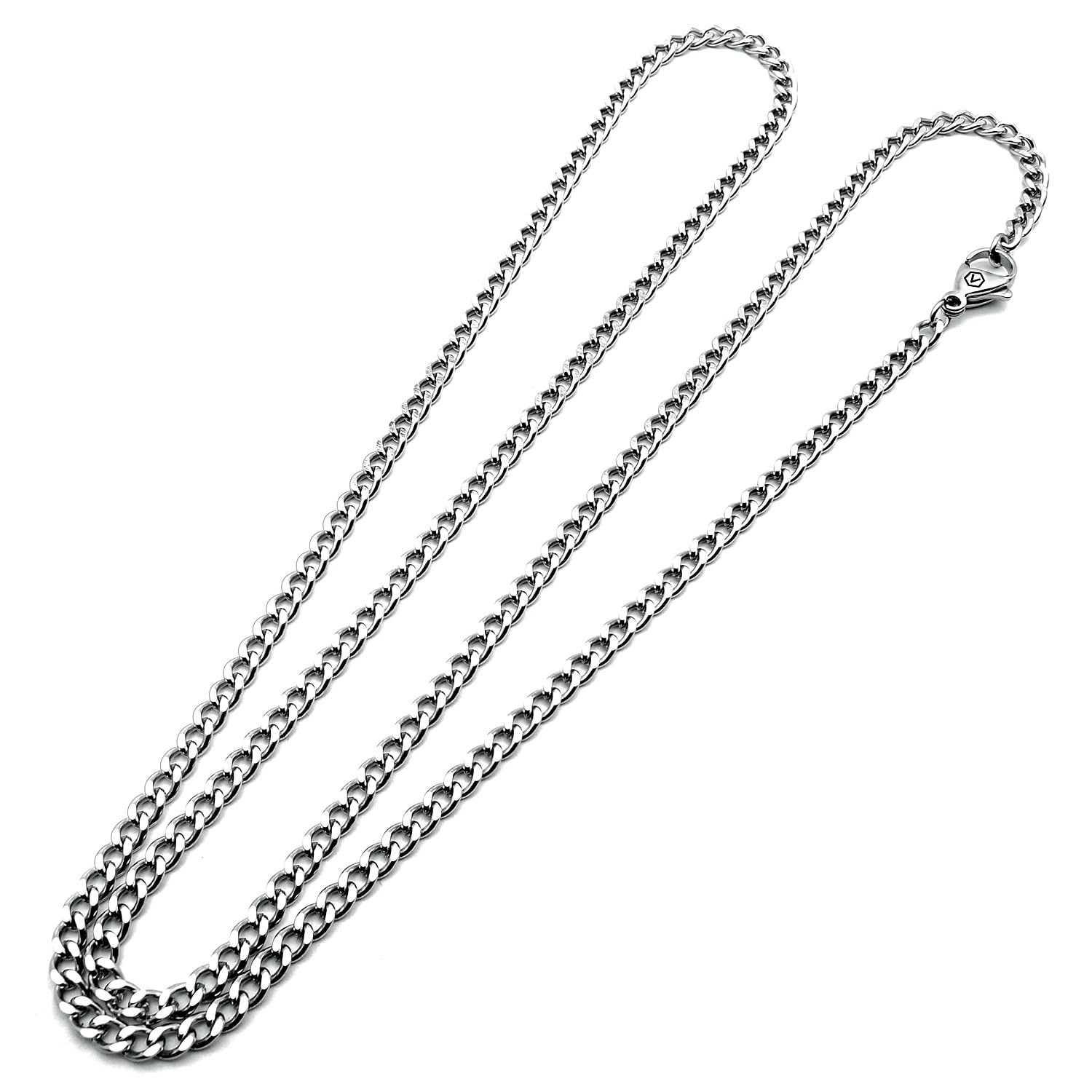 “316L Surgical Stainless Steel Cuban Link Chain 24″ | Hypoallergenic, LeadFree”