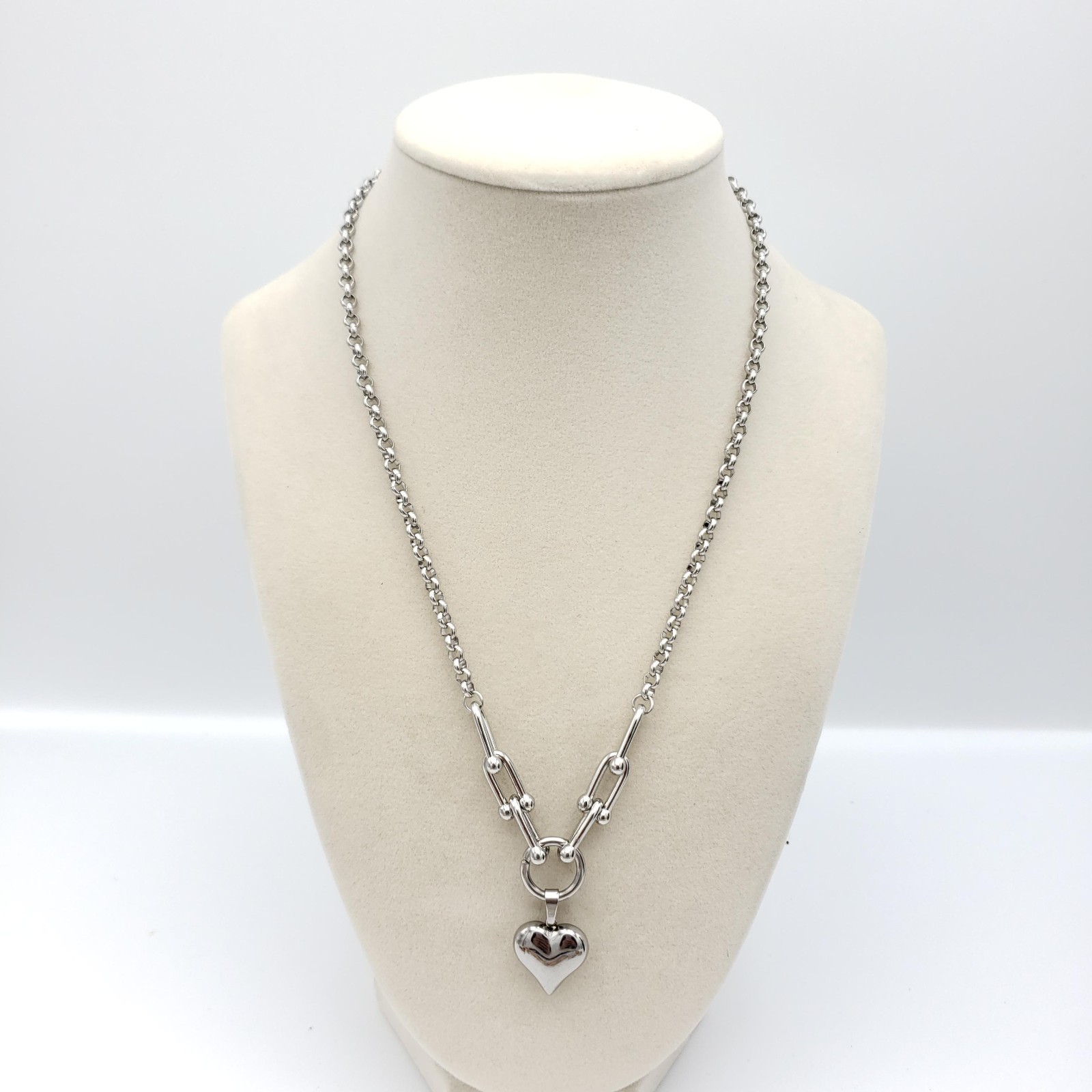Authentic Louis Vuitton Padlock w/Unbranded Stainless Steel Plated Silver Chain