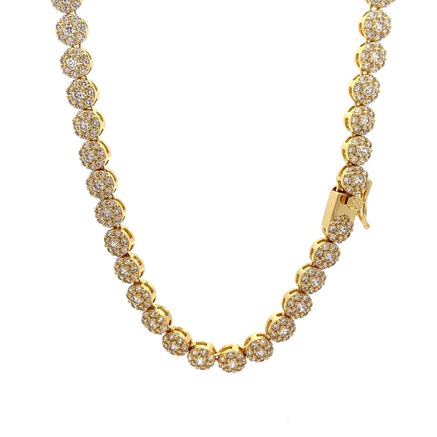 7mm 20″ iced out cz honeycomb gold