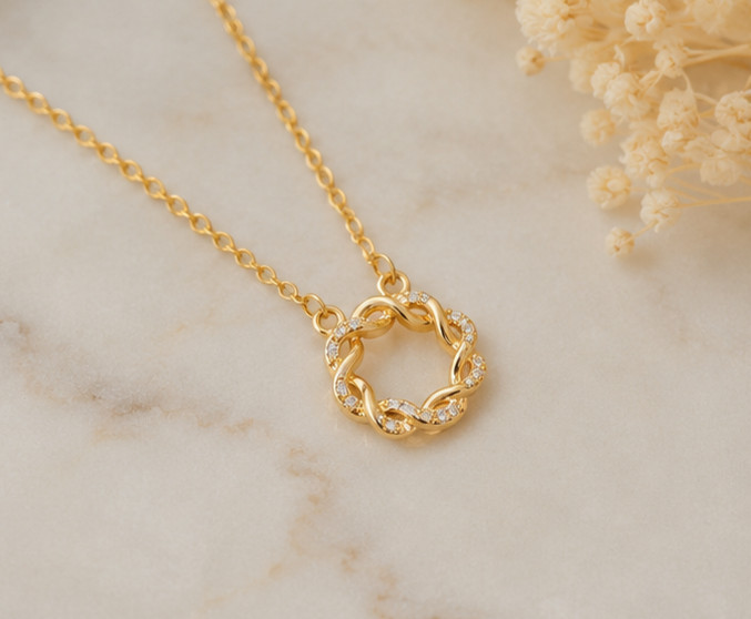 1Ct Round Cut Simulated Diamond Stunning Pendant Necklace 14K Yellow Gold Plated