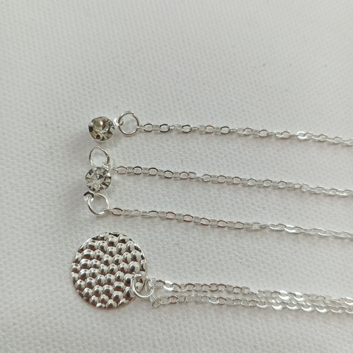 4pcs Stacked Women Necklace Brass Plated Silver One Size