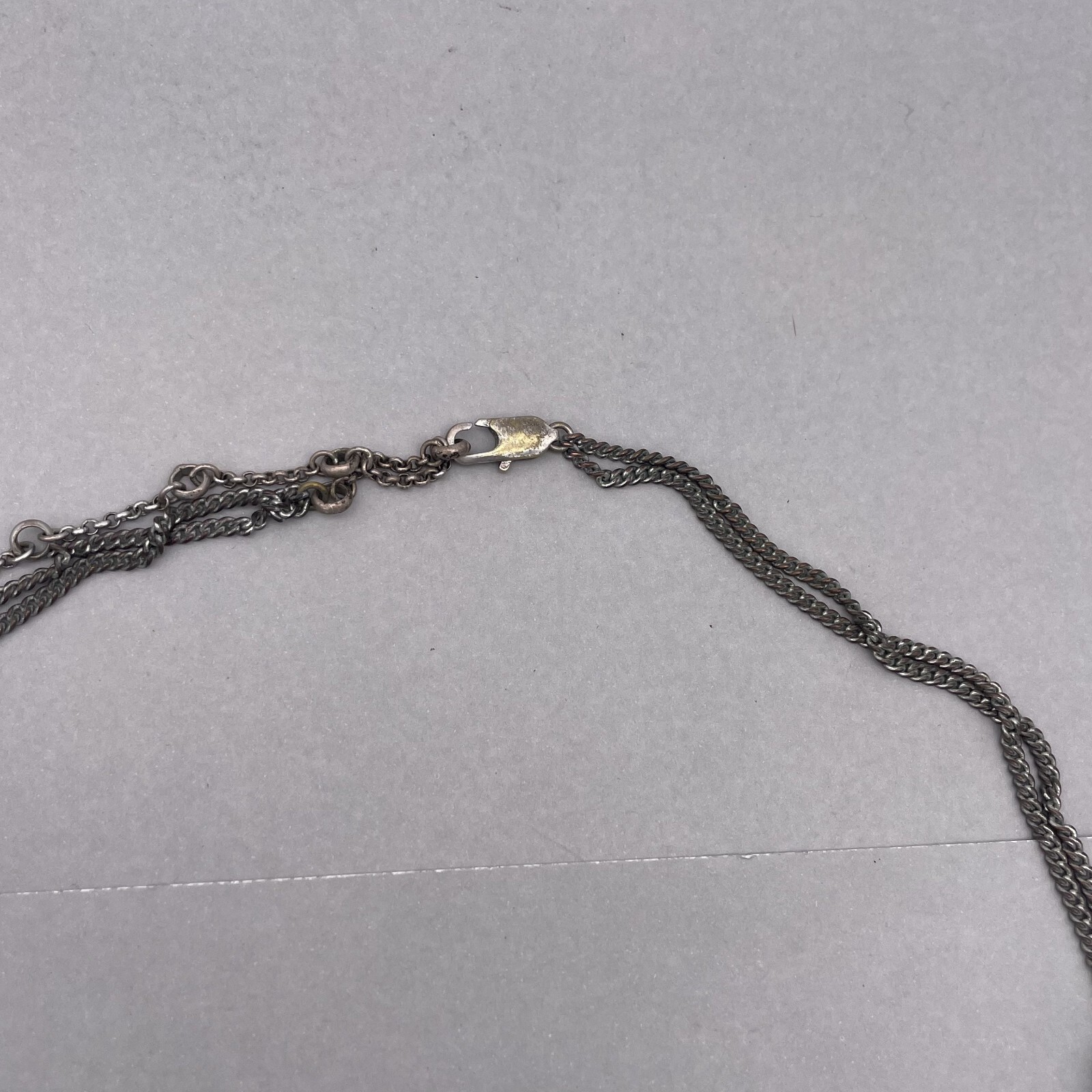 Kenneth Cole Reaction Multi Chain Tassel Necklace Silver and Tone 22 to 27 In