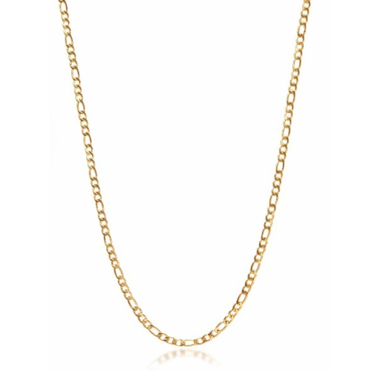 3mm Figaro Chain Stainless Steel Necklace – Polished Silver and Gold Styles