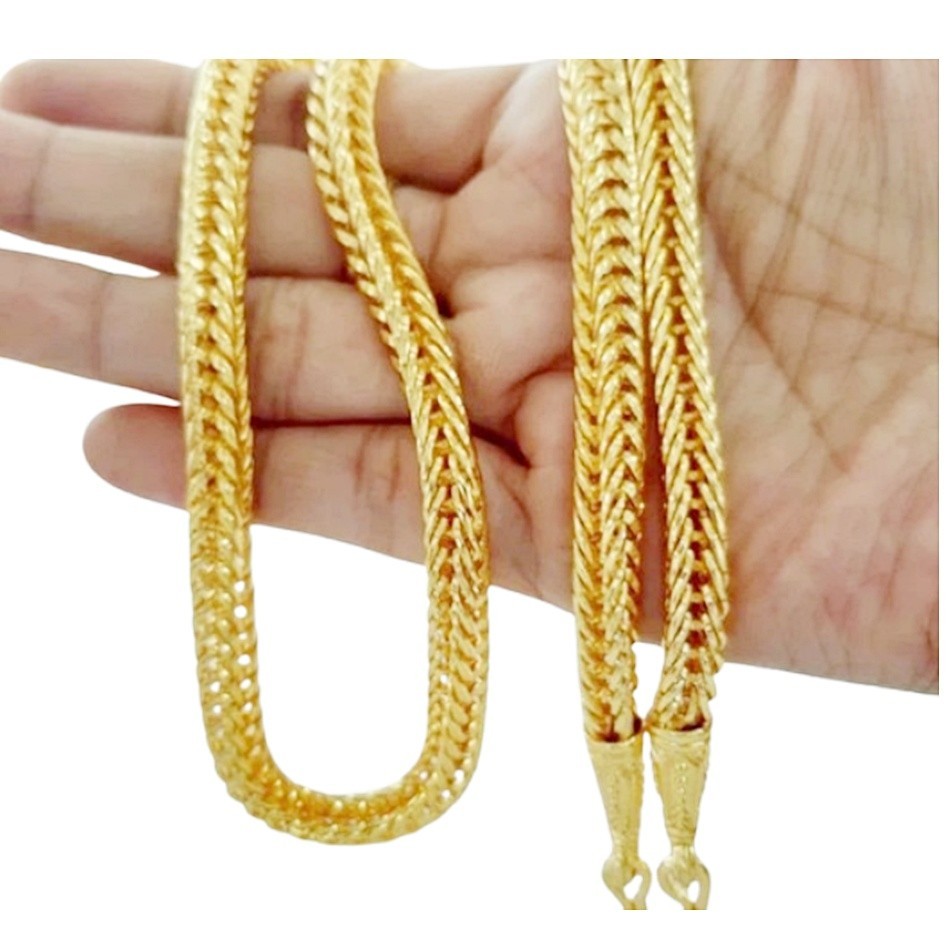 Necklace Chain 24 inches GP Yellow Gold Micron-Plated Weight 2 Baht Thai Amulet
